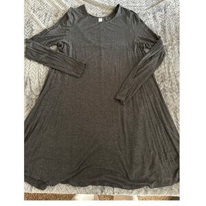 Old Navy Charcoal Long Sleeve Swimg Dress Womens size XL tall
